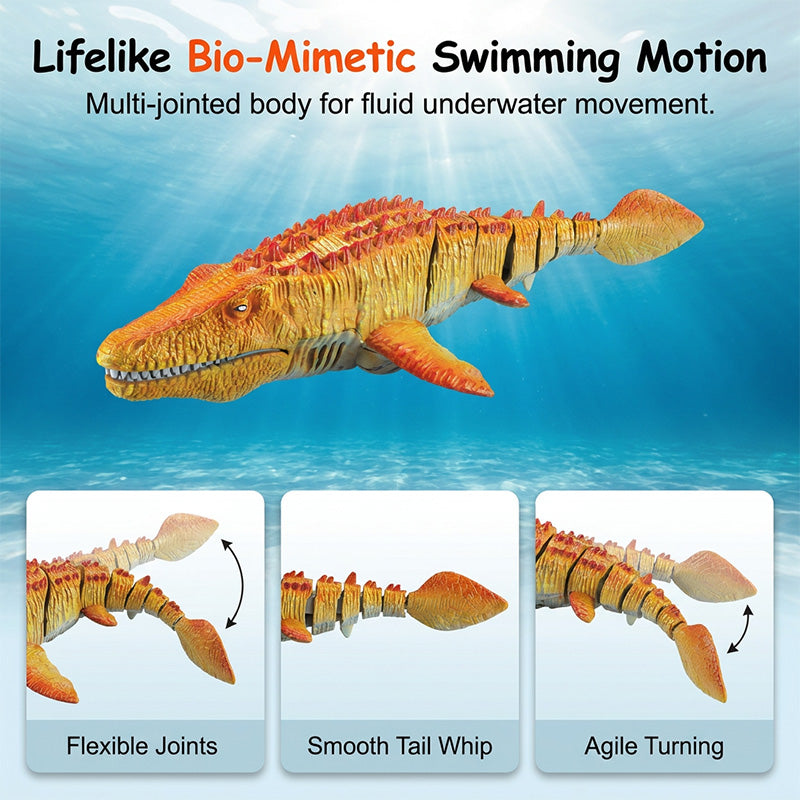Sumoravibe - Giocattolo RC Mosasaurus Nuotante 2.4G con Spruzzi